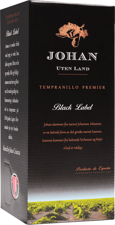 Johan Uten Land Black Label Tempranillo Premier